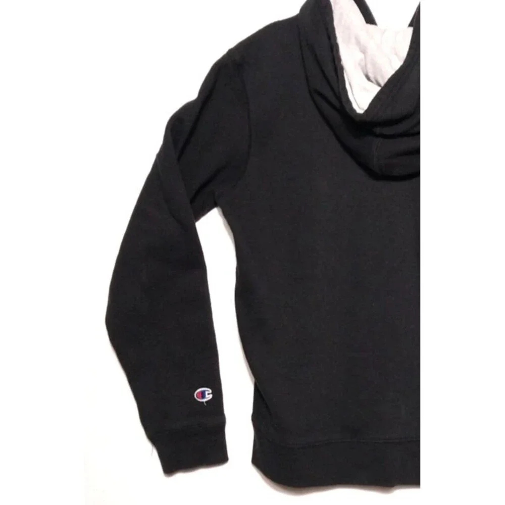 Champion Boys Black Hooded Sweatshirt Long Sleeve Pockets Size XL Hoodie